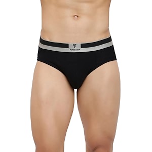 van heusen men briefs - pima cotton stretch - colour fresh ultra soft solid_20002_pure black_l
