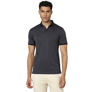 Van Heusen Mens Cotton Regular Print Polo