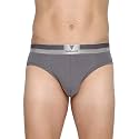 Van Heusen Men Briefs - Pima Cotton Stretch - Colour Fresh, Ultra Soft, Solid_20002_Quite Shade_XL Grey