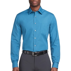 Van Heusen Mens Poplin Regular Fit Solid