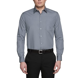 Van Heusen Mens Poplin Regular Fit Solid