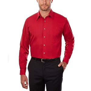 Van Heusen Mens Poplin Regular Fit Solid