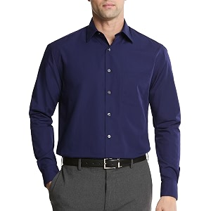 Van Heusen Mens Poplin Regular Fit Solid