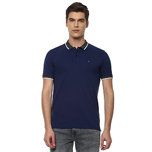 Van Heusen Mens Solid Regular Fit Polo