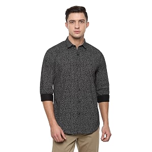 Van Heusen Mens Printed Slim Fit Casual