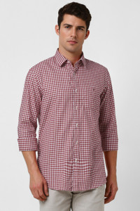 VAN HEUSEN Men Checkered Casual Red Shirt