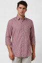 VAN HEUSEN Men Checkered Casual Red Shirt