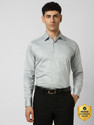 VAN HEUSEN Men Self Design Formal Grey