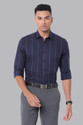 VAN HEUSEN Men Slim Fit Striped Spread