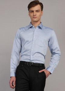 VAN HEUSEN Men Solid Formal Light Blue