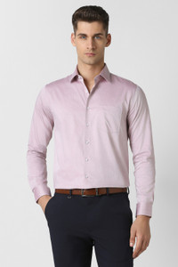 VAN HEUSEN Men Solid Formal Maroon Shirt