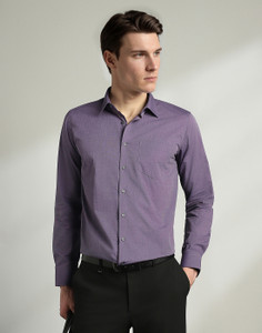 VAN HEUSEN Men Solid Formal Purple Shirt
