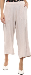 van heusen women regular fit beige viscose rayon trousers