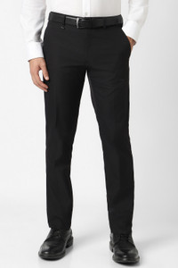 VAN HEUSEN Slim Fit Men Black Trousers