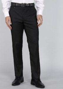 VAN HEUSEN Slim Fit Men Black Trousers