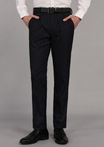 VAN HEUSEN Slim Fit Men Black Trousers