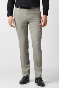 VAN HEUSEN Slim Fit Men Grey Trousers