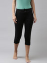 VAN HEUSEN Smart Tech+ And Easy Stain Release Women Black Capri
