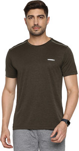 VAN HEUSEN Solid Men Round Neck Dark