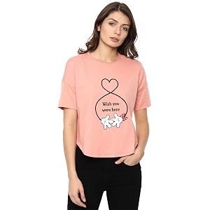 Van Heusen Womens Solid Regular Fit T-Shirt