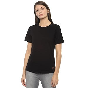 Van Heusen Womens Solid Regular Fit T-Shirt