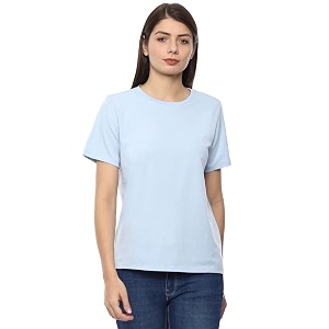 Van Heusen Womens Solid Regular Fit T-Shirt