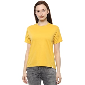 Van Heusen Womens Solid Regular Fit T-Shirt