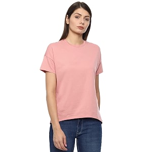 Van Heusen Womens Solid Regular Fit T-Shirt