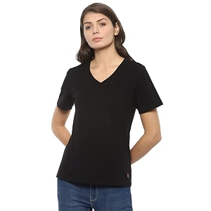 Van Heusen Womens Solid Regular Fit T-Shirt