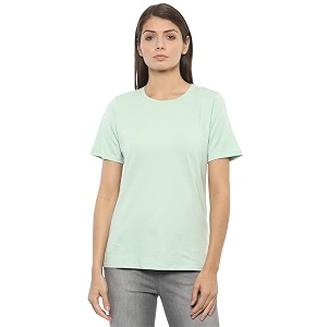 Van Heusen Womens Solid Regular Fit T-Shirt