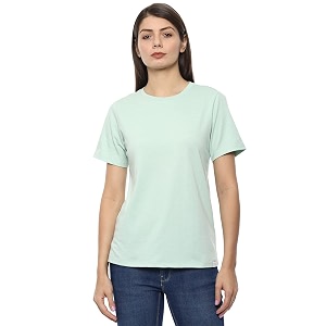 Van Heusen Womens Solid Regular Fit T-Shirt