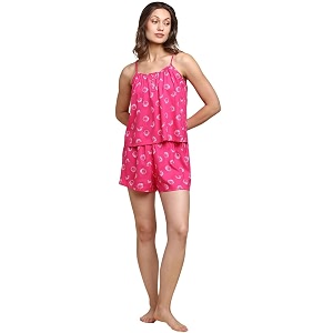 van heusen women39s viscose printed camisole and shorts lounge wear set