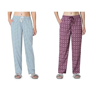 van heusen womens printed lounge pants  drawstrings amp side pockets  ultra soft fabric  relaxed fit  at home pyjamas  everyday comfort  printed  style 55306  available in pack of 1 amp 2