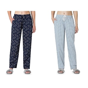 van heusen womens printed lounge pants  drawstrings amp side pockets  ultra soft fabric  relaxed fit  at home pyjamas  everyday comfort  printed  style 55306  available in pack of 1 amp 2