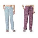 Van Heusen Women’s Printed Lounge Pants | Drawstrings &amp; Side Pockets | Ultra Soft Fabric | Relaxed Fit | At home pyjamas | Everyday Comfort | Printed | Style 55306 | Available in Pack of 1 &amp; 2