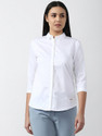 VAN HEUSEN Women Solid Casual White Shirt