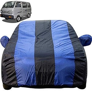 vanomni dustproof car cover with mirror pockets royal blue stripes taffeta polystertriple stitched compatible with maruti vanomni car cover all models vanomni car accessories