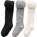 vanberfia Baby Girls Tights Cable Knit Leggings Stockings Cotton 3 Pack Pantyhose Infants Toddlers 2-8T