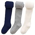 vanberfia Baby Girls Tights Cable Knit Leggings Stockings Cotton 3 Pack Pantyhose Infants Toddlers 2-8T