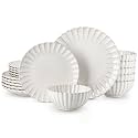 vancasso 18 Pieces Dinnerware Sets, Ceramic Plates and Bowls Sets for 6
