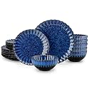 vancasso 18 Pieces Plates and Bowls Sets, Ceramic Dinnerware Sets for 6