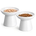 vancasso 2-Pack Elevated Cat Food Bowls, 6.2" Wide Shallow Cat Feeding Dish