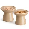 vancasso 2-Pack Elevated Cat Food Bowls, 6.2" Wide Shallow Cat Feeding Dish