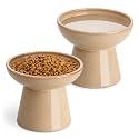 vancasso 2-Pack Extra Wide Elevated Cat Bowls, Ceramic Raised Cat Bowls