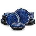vancasso 24 Pieces Plates and Bowls Sets, Ceramic Dinnerware Sets for 6