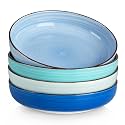 vancasso 46 oz Pasta Bowls, Ceramic Salad &amp; Soup Bowls Set of 4, Blue