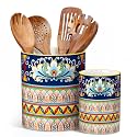 vancasso 7.3"+5.5" Utensil Holder, Porcelain Utensil Holder for Countertop