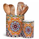 vancasso 7.3"+5.5" Utensil Holder, Porcelain Utensil Holder for Countertop
