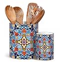 vancasso 7.3"+5.5" Utensil Holder, Porcelain Utensil Holder for Countertop