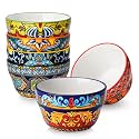 vancasso 8 oz Bouillon Cups, Bohemian Small Bowls, Dessert bowls for Soup, Chili, Ice Cream, Dipping Sauce Coffee Cupping, Microwave & Dishwasher Safe, Set of 6, KRVI Series